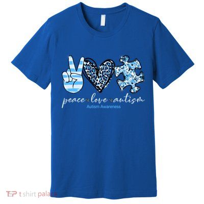 Cute Peace Love Autism Awareness Asd Teacher Cute Gift Premium T-Shirt
