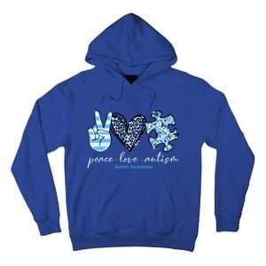 Cute Peace Love Autism Awareness Asd Teacher Cute Gift Tall Hoodie