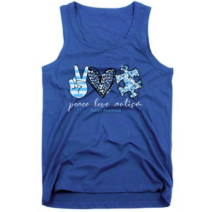 Cute Peace Love Autism Awareness Asd Teacher Cute Gift Tank Top