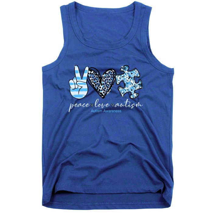 Cute Peace Love Autism Awareness Asd Teacher Cute Gift Tank Top