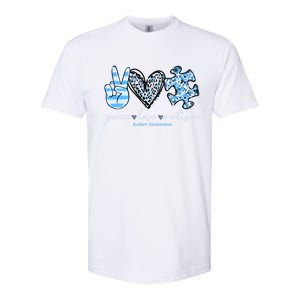 Cute Peace Love Autism Awareness Asd Teacher Cute Gift Softstyle CVC T-Shirt