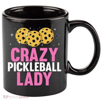 Crazy Pickleball Lady Funny Pickleball Gifts for  11oz C Handle Ceramic Mug