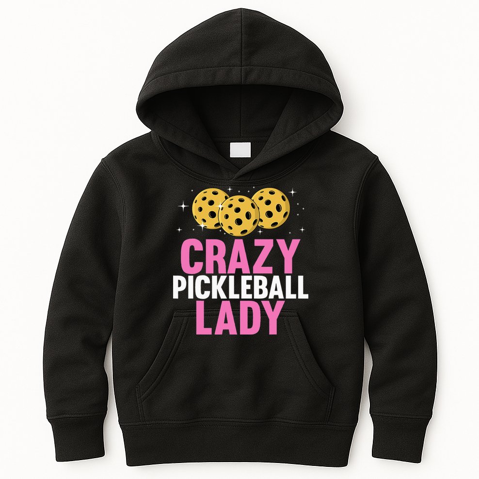 Crazy Pickleball Lady Funny Pickleball Gifts for  Kids Hoodie