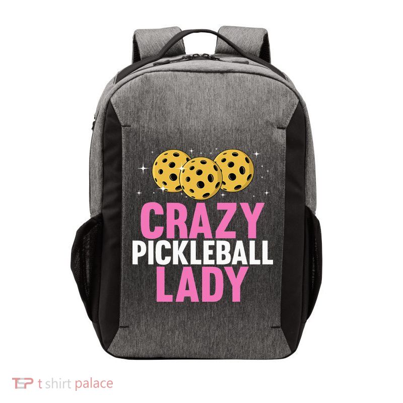 Crazy Pickleball Lady Funny Pickleball Gifts for  Vector Backpack
