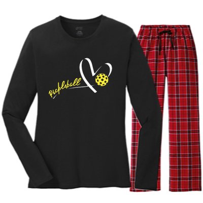 Cute Pickleball Lovers Funny Pickleball Players Gifts Women's Long Sleeve Flannel Pajama Set 