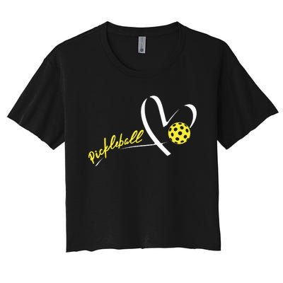 Cute Pickleball Lovers Funny Pickleball Players Gifts Women's Crop Top Tee