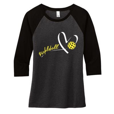 Cute Pickleball Lovers Funny Pickleball Players Gifts Women's Tri-Blend 3/4-Sleeve Raglan Shirt