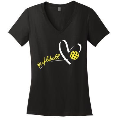 Cute Pickleball Lovers Funny Pickleball Players Gifts Women's V-Neck T-Shirt