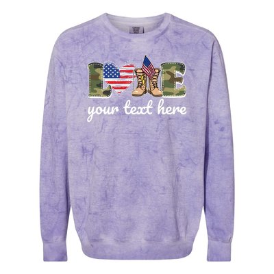 Custom Personalized Love Military Colorblast Crewneck Sweatshirt