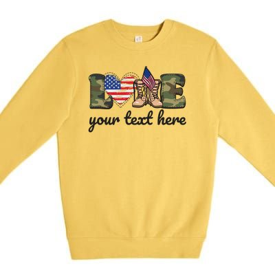 Custom Personalized Love Military Premium Crewneck Sweatshirt