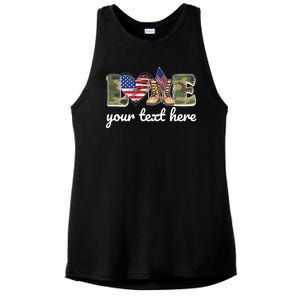 Custom Personalized Love Military Ladies PosiCharge Tri-Blend Wicking Tank