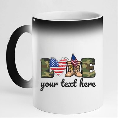 Custom Personalized Love Military 11oz Black Color Changing Mug