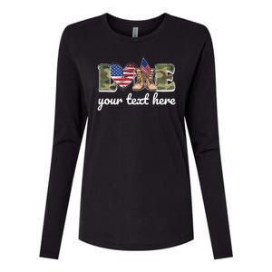 Custom Personalized Love Military Womens Cotton Relaxed Long Sleeve T-Shirt