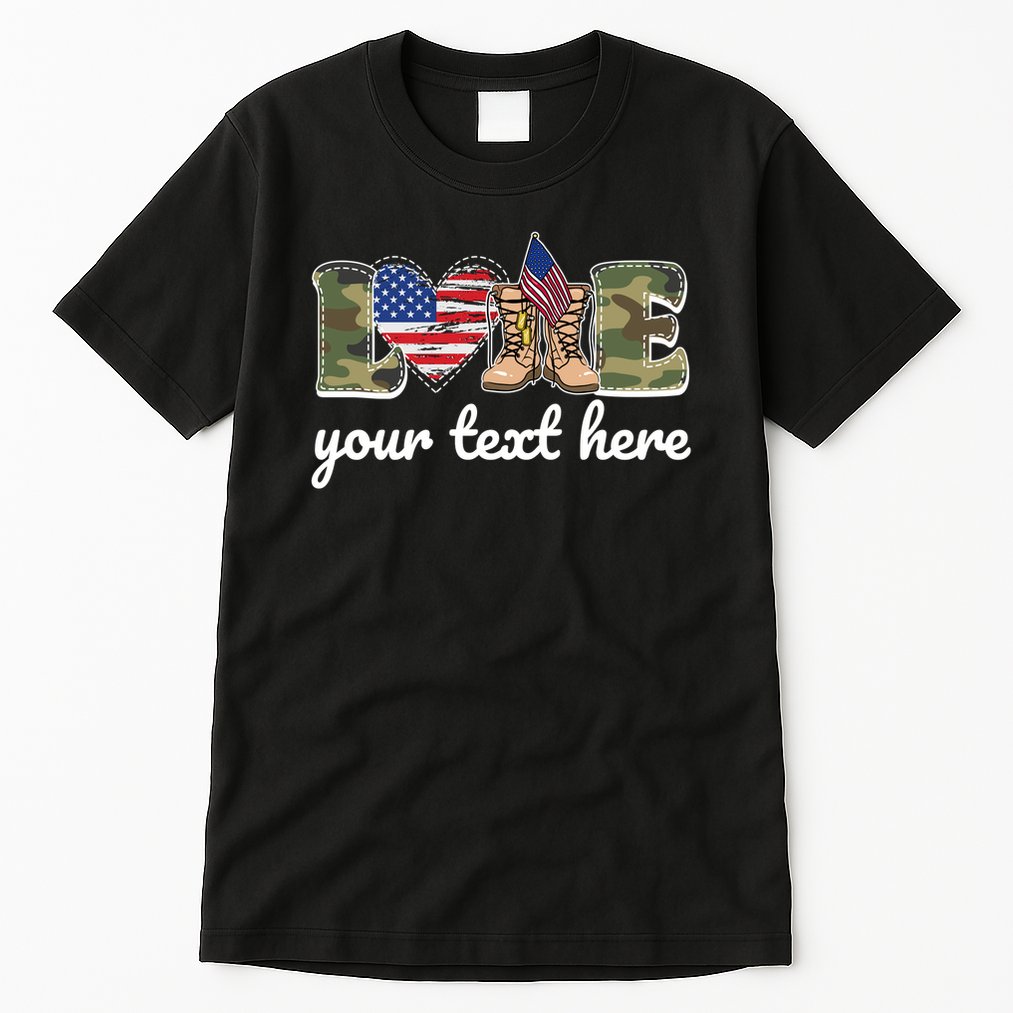 Custom Personalized Love Military Tall T-Shirt