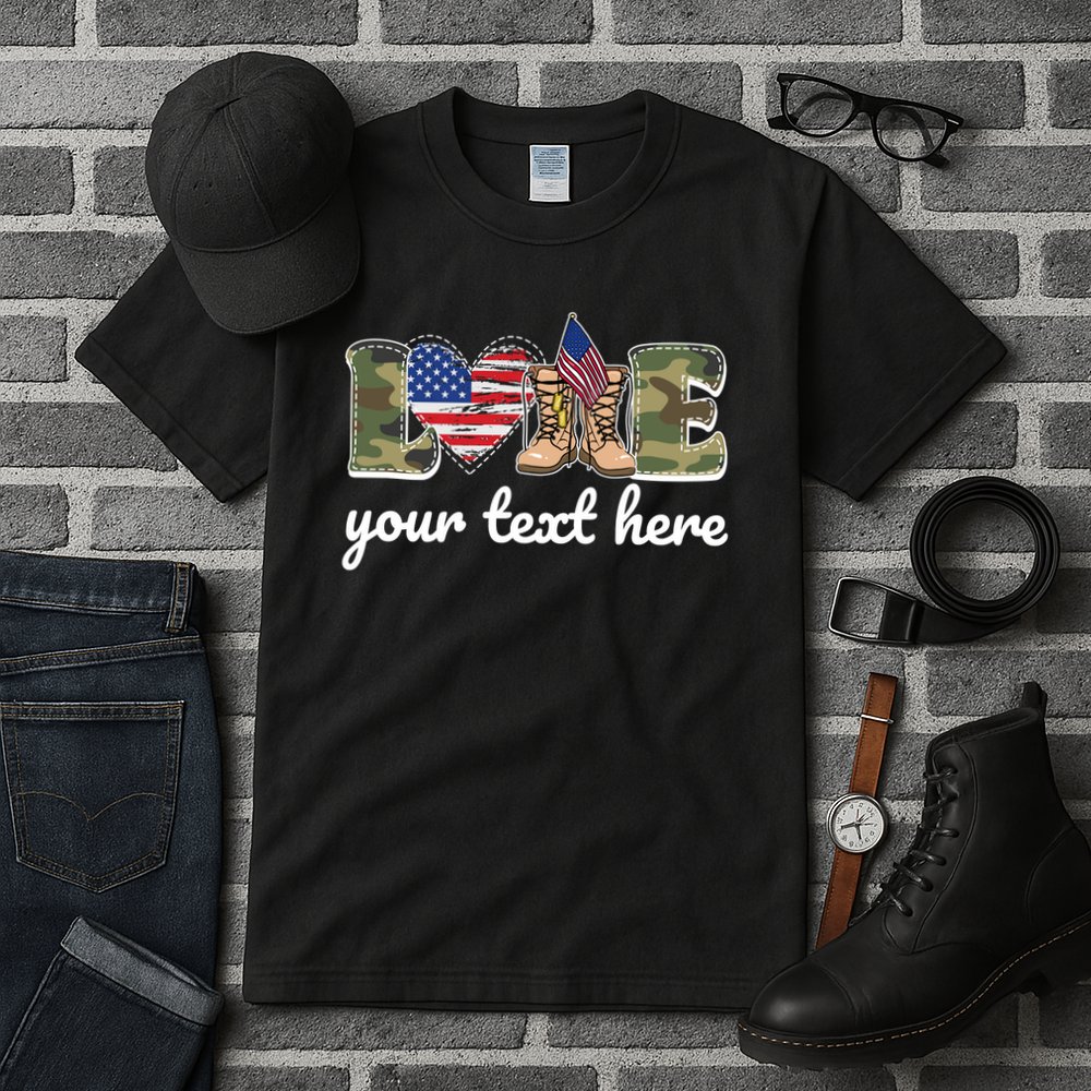 Custom Personalized Love Military Tall T-Shirt