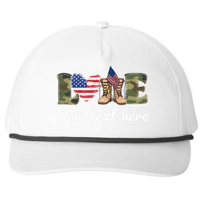 Custom Personalized Love Military Snapback Five-Panel Rope Hat