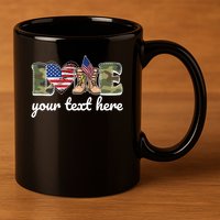Custom Personalized Love Military 11oz C Handle Ceramic Mug