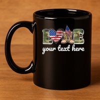 Custom Personalized Love Military 11oz C Handle Ceramic Mug