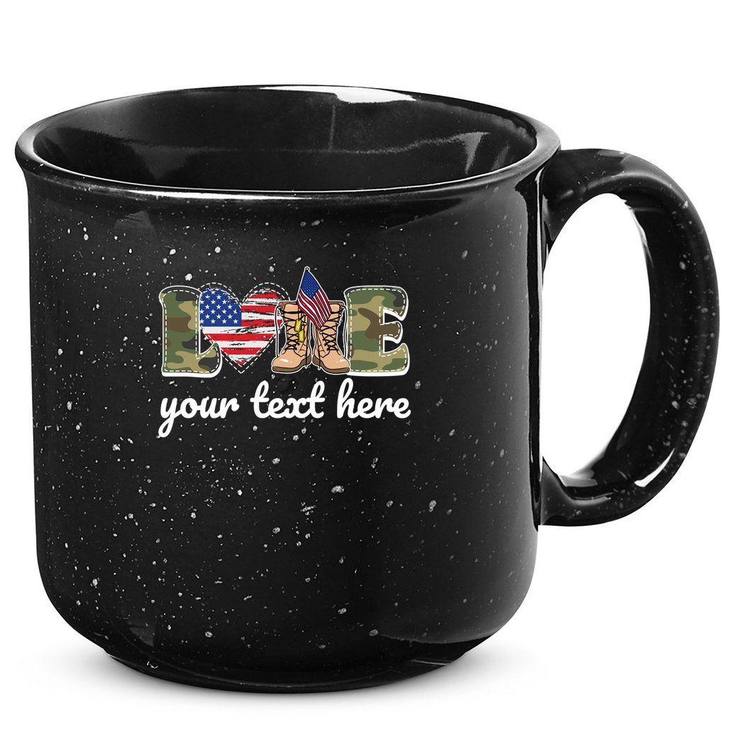Custom Personalized Love Military 15oz Campfire Ceramic Mug