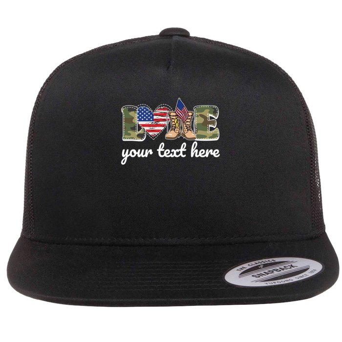 Custom Personalized Love Military Flat Bill Trucker Hat