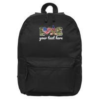 Custom Personalized Love Military 16 in Basic Backpack