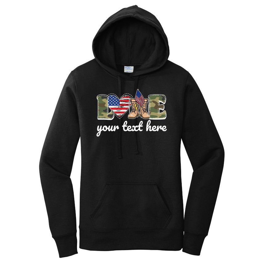 Custom Personalized Love Military Women's Pullover Hoodie