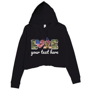 Custom Personalized Love Military Crop Fleece Hoodie