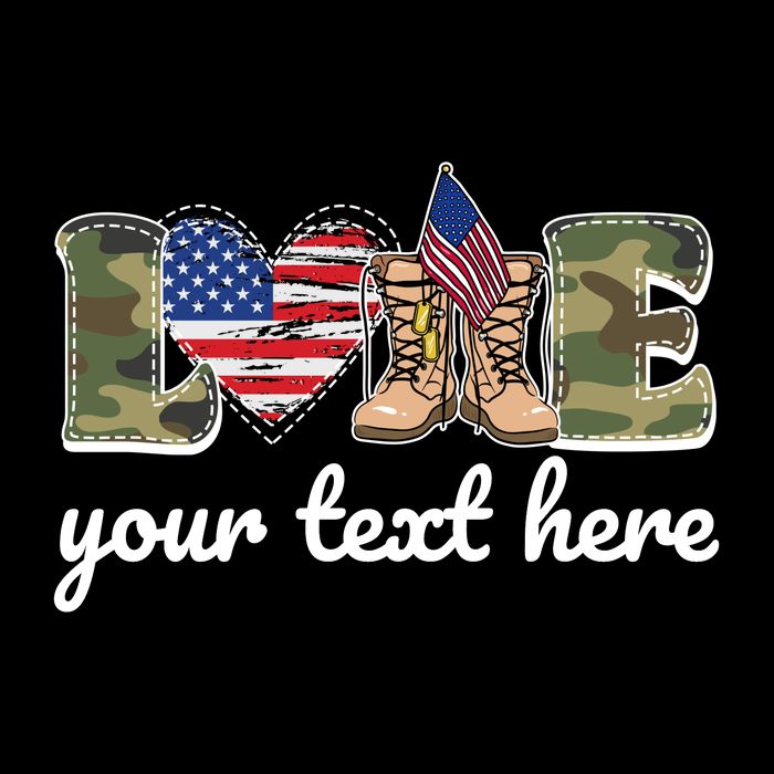 Custom Personalized Love Military Baby Bodysuit