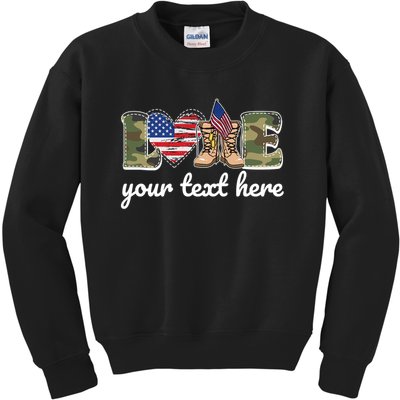 Custom Personalized Love Military Kids Sweatshirt