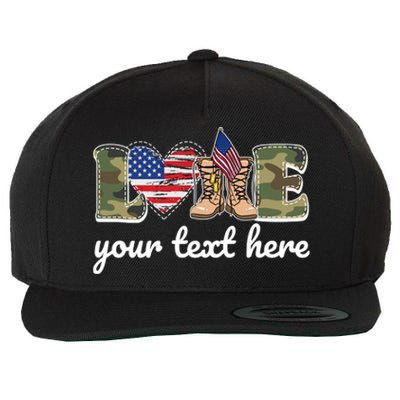 Custom Personalized Love Military Wool Snapback Cap