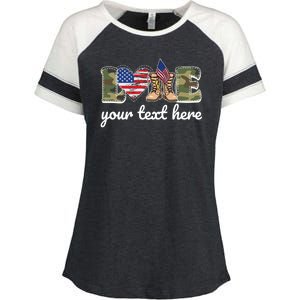 Custom Personalized Love Military Enza Ladies Jersey Colorblock Tee