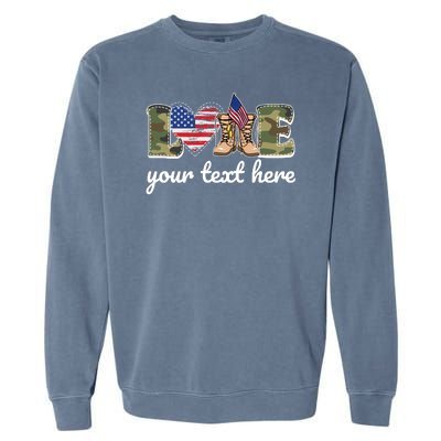 Custom Personalized Love Military Garment-Dyed Sweatshirt