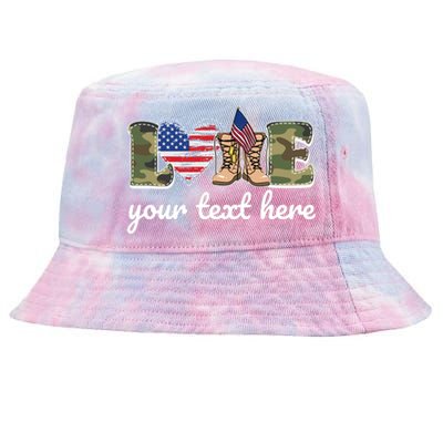 Custom Personalized Love Military Tie-Dyed Bucket Hat