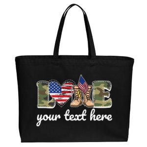 Custom Personalized Love Military Cotton Canvas Jumbo Tote