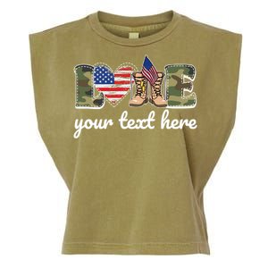 Custom Personalized Love Military Garment-Dyed Women's Muscle Tee