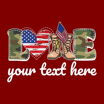 Custom Personalized Love Military T-Shirt