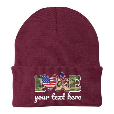 Custom Personalized Love Military Knit Cap Winter Beanie