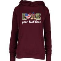 Custom Personalized Love Military Womens Funnel Neck Pullover Hood