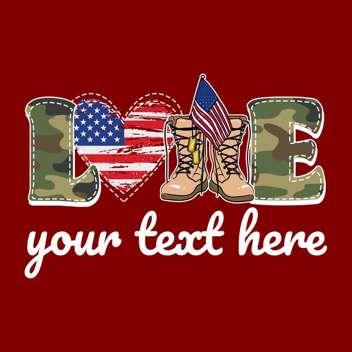Custom Personalized Love Military Cooling Performance Long Sleeve Crew