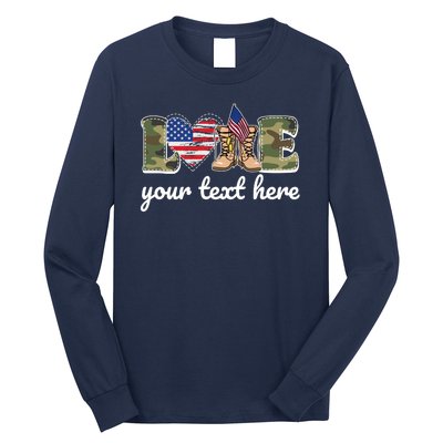 Custom Personalized Love Military Long Sleeve Shirt