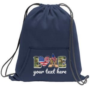 Custom Personalized Love Military Sweatshirt Cinch Pack Bag