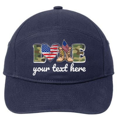 Custom Personalized Love Military 7-Panel Snapback Hat