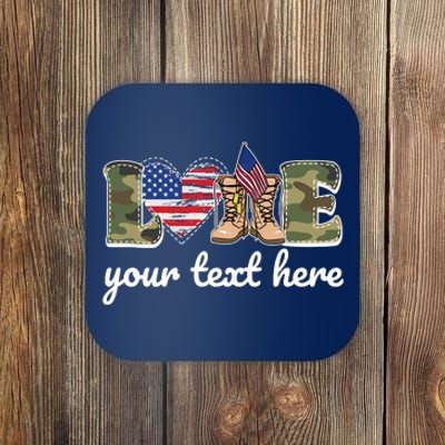 Custom Personalized Love Military Coaster