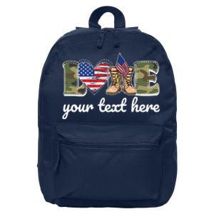 Custom Personalized Love Military 16 in Basic Backpack