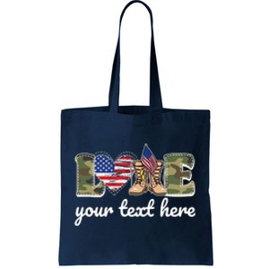 Custom Personalized Love Military Tote Bag