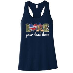 Custom Personalized Love Military Women's Racerback Tank