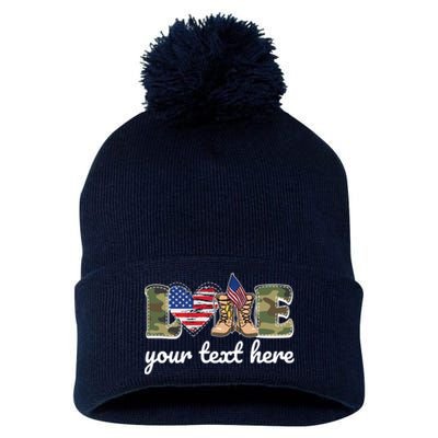 Custom Personalized Love Military Pom Pom 12in Knit Beanie