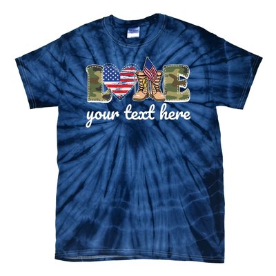 Custom Personalized Love Military Tie-Dye T-Shirt