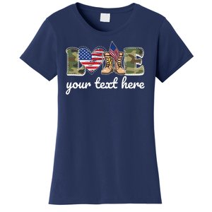 Custom Personalized Love Military Women's T-Shirt