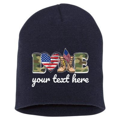 Custom Personalized Love Military Short Acrylic Beanie